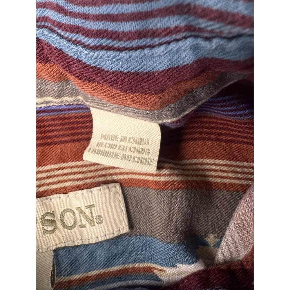 STETSON Western Shirt Aztec Stripe Button Front Southwest Rayon Women's Lg - Picture 4 of 10